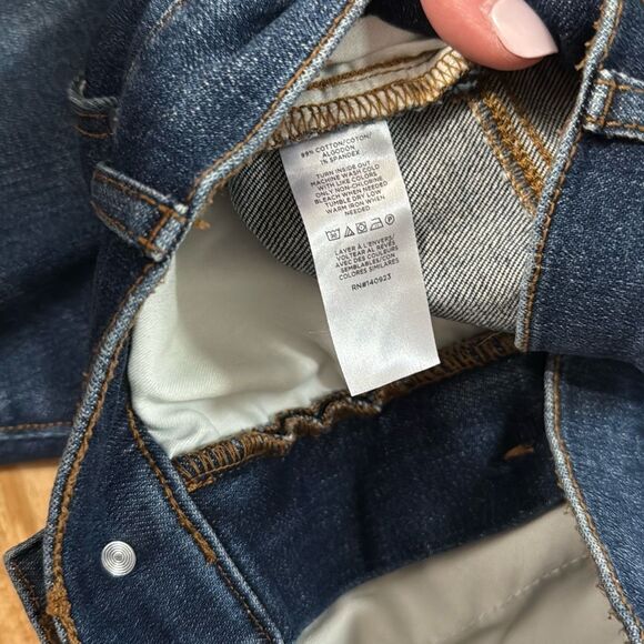 Loft Ankle Slit Fresh Cut High Rise Skinny Jeans Dark Vintage Wash Size 30 NWT - Picture 6 of 7